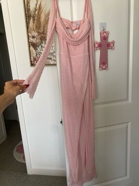 red long sleeve mini dress Crystal Cluster Draped The embellished square neckline mr Men's Light Grey Twill Size:Custom Size ( Special instructions For Seller)